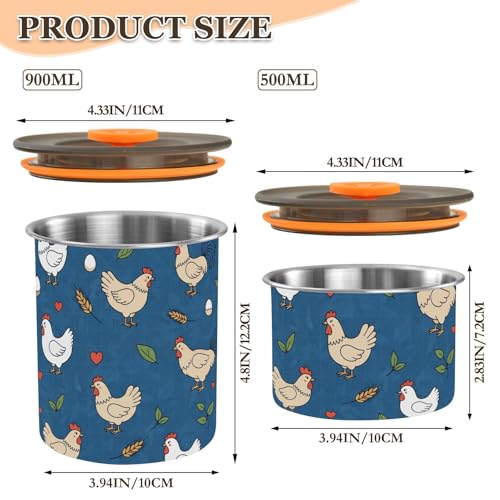 Contenedor Hermético de Acero Inoxidable DOMIKING 900 ml miniatura 2
