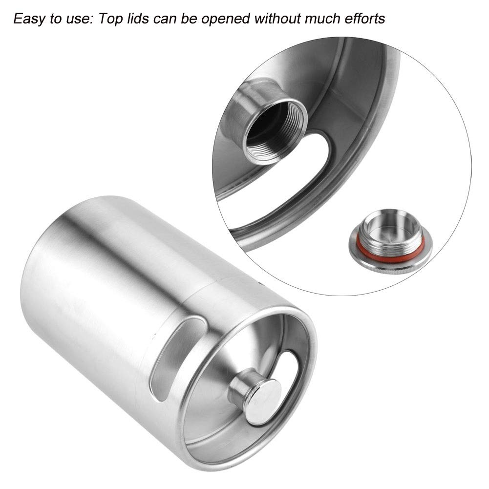 Baril de Bière, Mini Baril de Bière en Acier Inoxydable 5L Avec Couvercle en Spirale Pratique Accueil Hôtel Fournitures