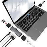 ADAM elements CASA Hub 10E - 10-in-1 Hub for MacBook Pro 2019/2018/2017, MacBook Air 2019/2018 - USB 3.1, HDMI 4K@30Hz, Thunderbolt 3 w/ 100W USB-C PD - SD/MicroSD, Ethernet, USB Modules (Space Gray)