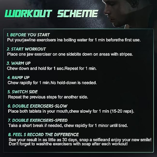 CJing Jawline Exerciser for Men & Women ¨C Silicone Jaw Exerciser Tablets ¨C Powerful Jaw Trainer for Beginner, Intermediate & Advanced Users