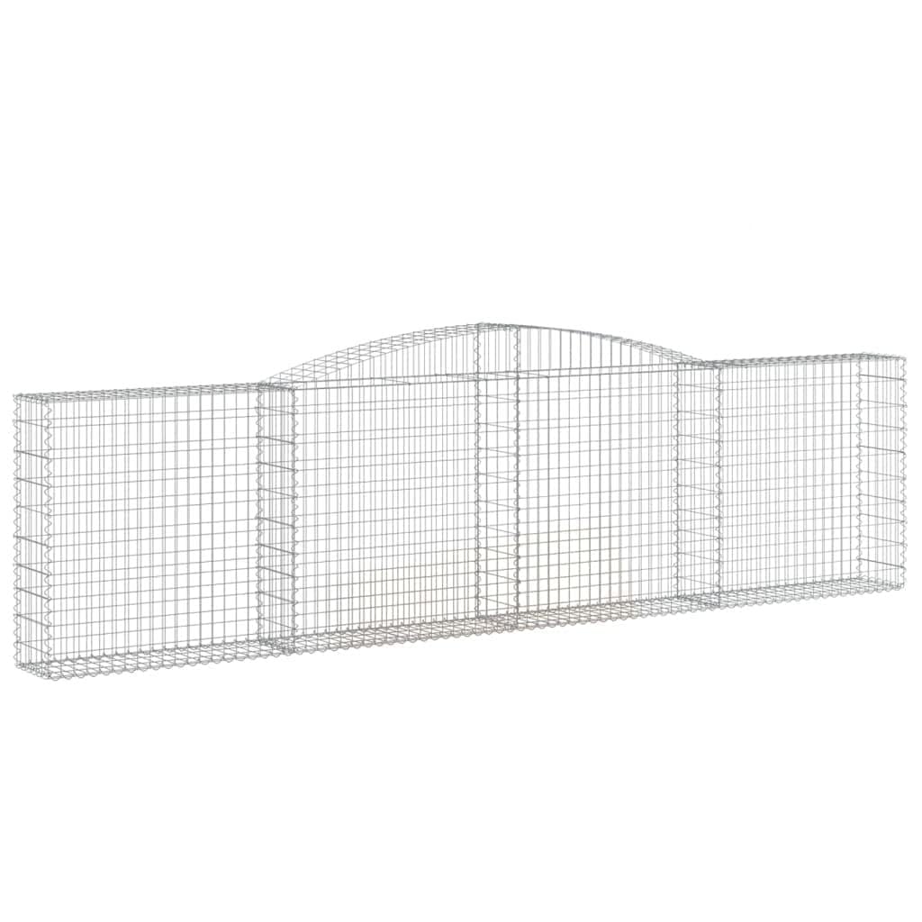 Gabionen Hochbogen 2 STK 400x30x100/120cm Verzinkter Drahtkorb