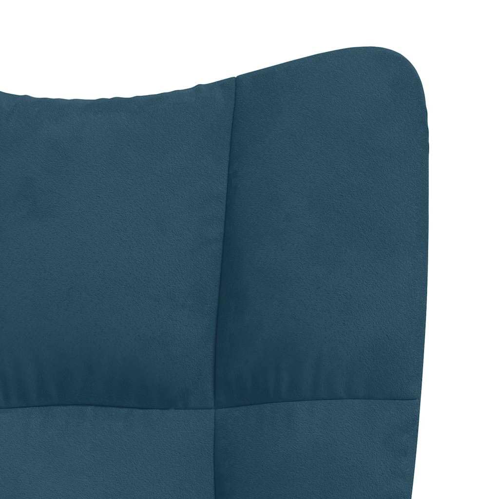 Poltrona relax in velluto blu, 110 kg | Struttura in acciaio, gambe in legno, rivestimento morbido, imbottitura in schiuma, decorazione per la casa