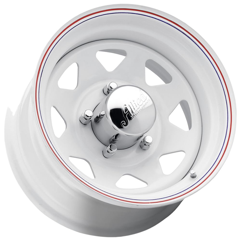 Amazon.co.jp: Allied Wheel 80W ホワイト 8本スポーク 15x7 5x5、3.75
