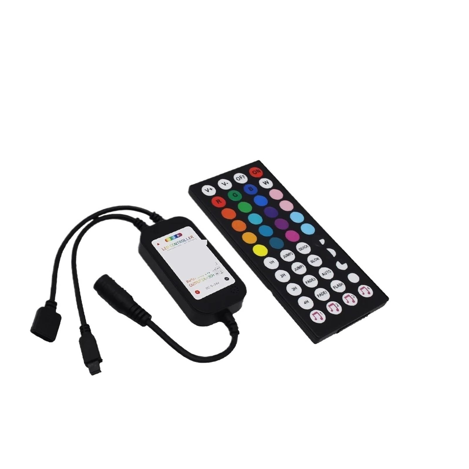 Controlador RGB compatible con tiras de luz LED de 5V, 12V y 24V para una conexión segura