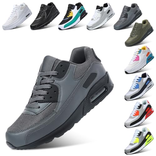 PADGENE - Zapatillas deportivas para mujer, para correr, deportivas, deportivas, deportivas, deportivas, deportivas, deportivas, deportivas, informales, gris oscuro, 44 EU