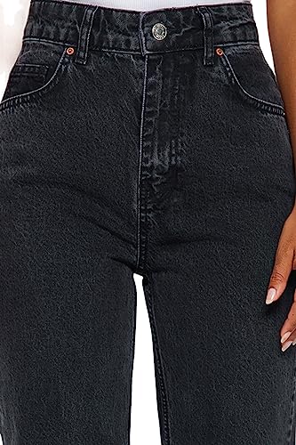 Trendyol Damen Gerade Weites Bein Hohe Taille Jeans