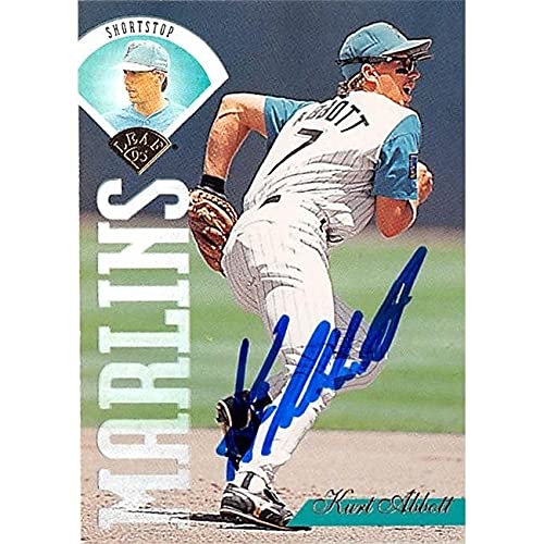 Autograph Warehouse 420985 Kurt Abbott Autographed Baseball Card Florida Marlins 1995 Leaf No.191