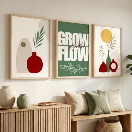 Image of kotart Decorative Painting for Wall Decoration - Modern Art Wall Decor Framed Painting for Living Room Bedroom - Framed Posters /Paintings with Frame Set of 3 (Art 4)