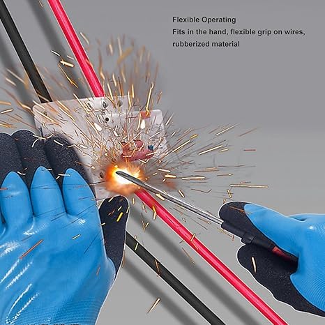 Image of Preptep Electrical Insulated Gloves, 1000V Voltage Resistance Electrician High Voltage Gloves Flame Retardant Insulation Work Gloves With Rubber Non Slip Design Electrician Gloves,2 Piece