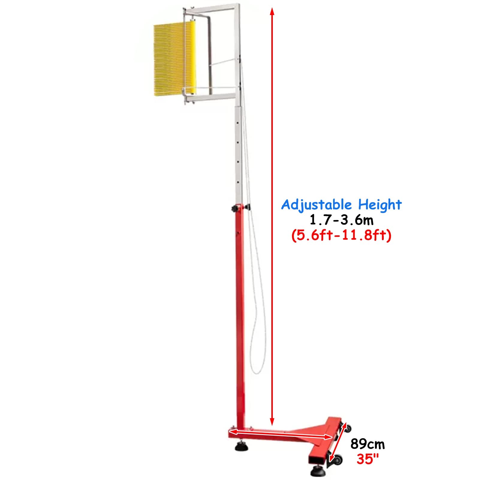 Tester/trener skoków pionowych ze stali nierdzewnej, regulowany sprzęt do treningu sportowego Tester pionowy, narzędzie do pomiaru skoków, instalacja (Yellow)