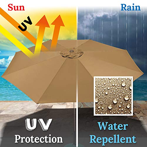 Umbrella Cover Canopy 10ft 8 Rib Patio Replacement Top Outdoor-tan
