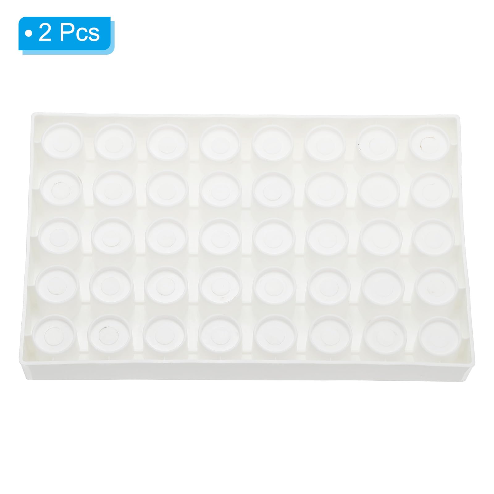 PATIKIL Portavial Per Flaconi Da 10ml Per Autosamplers, 2 Confezioni Portavial Griglia Da 40 Pozzi Impilabile Per Flaconi E Provette Per Microcentrifughe, Bianco