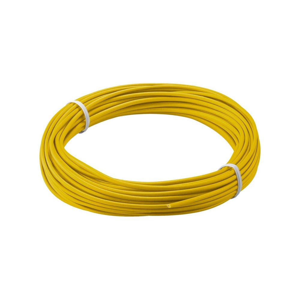 Goobay 55041 1 Core Multi-Strand Insulated Copper Wire (18 x 0.1 mm), Yellow, 10 m Cable Length, 10 Meters