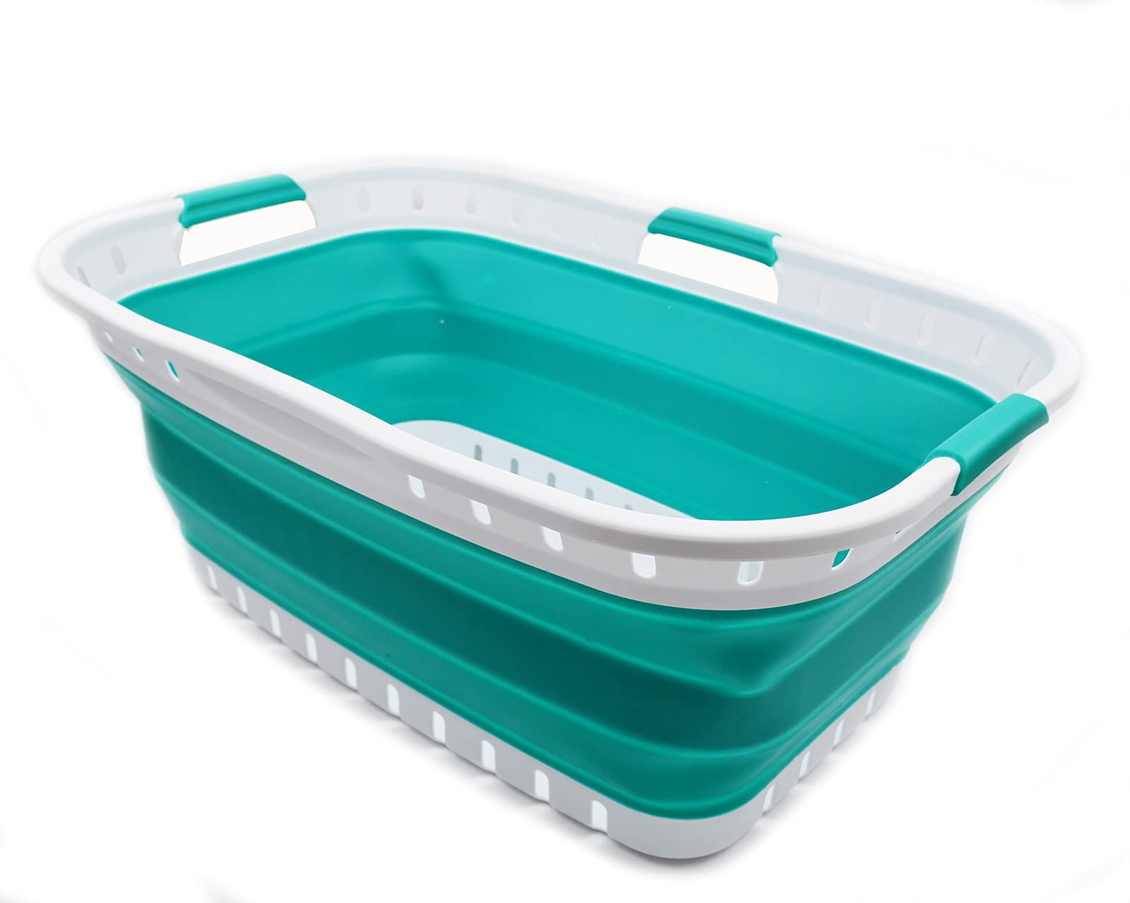 SAMMART Opvouwbare wasmand / -bak, opvouwbare opbergbak/organizer, draagbare wasbak, ruimtebesparende mand, opbergbox voor kofferbak, donkergrijs, 25 liter