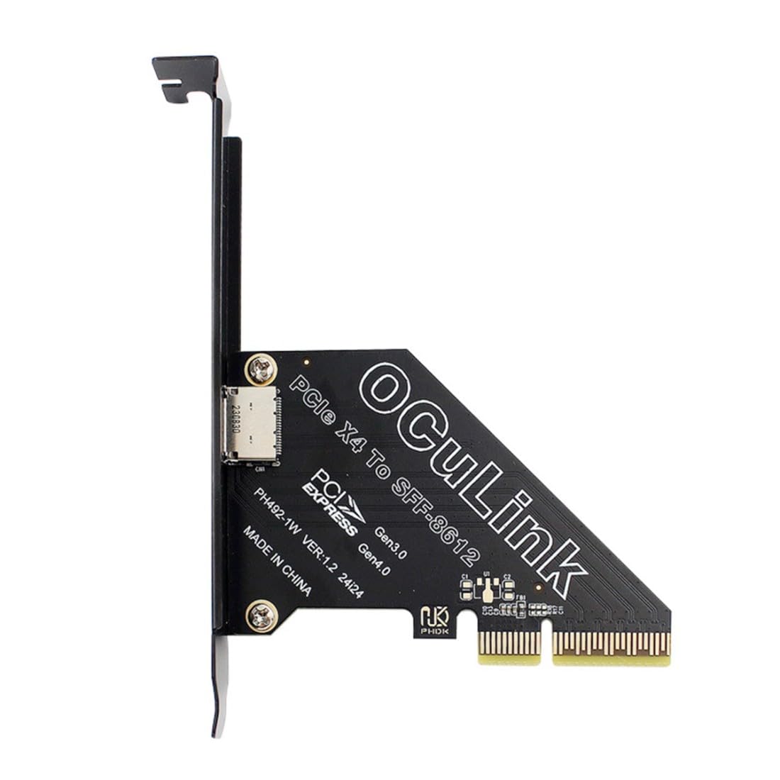 ChenYang Oculink a PCIe 4.0 X4 - Adattatore per scheda di espansione SFF-8611/8612 a PCI Express con supporto per slot da 8 cm
