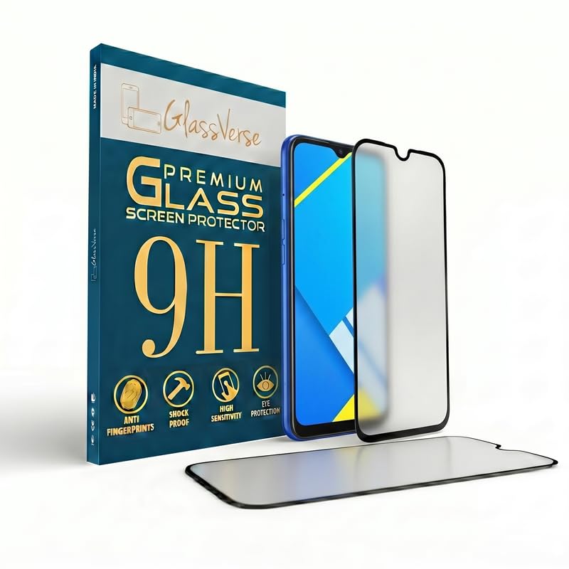 Image of GlassVerse Matte Tempered Glass for Realme C2 | Anti Glare, Smooth Touch Screen Protector, 9H Hardness, Edge to Edge, Case Friendly, Hassle-less Installation Kit Included. (Pack of 2)