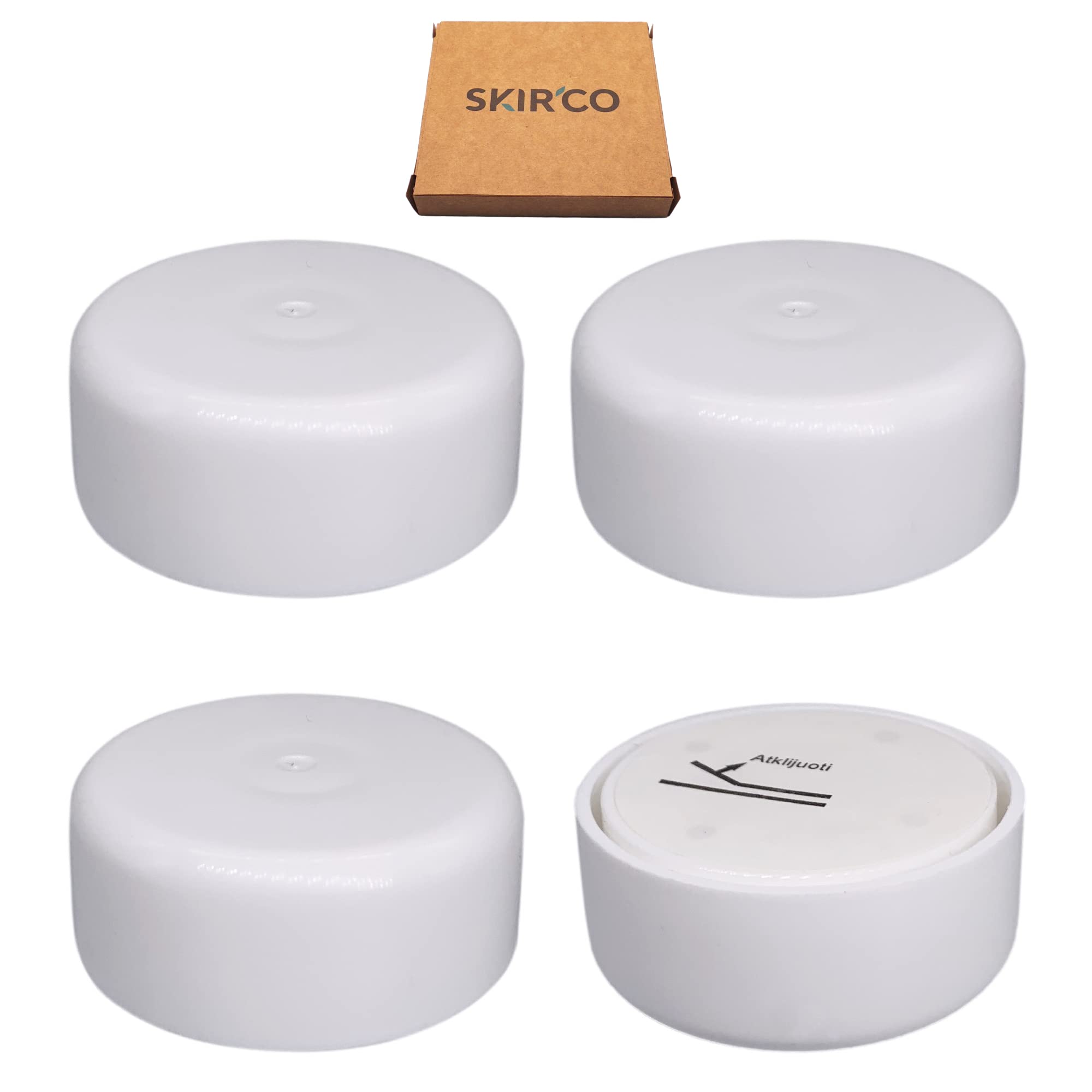 SKIR'CO (Pack van 4 stuks zwarte kunststof meubelpoten, hoogte 25 mm, rond 50 mm meubelpoten, inclusief schroeven (4