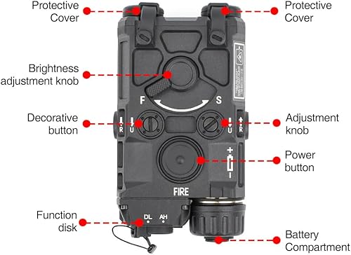 Miniatura 3 de QIRUIMY Nylon Plastic Airsoft OGL Box Tactical Aiming Laser Sight, 7 Modes with Red Laser+White Light+IR Laser, for AEG GBB CQB Picatinny Rail