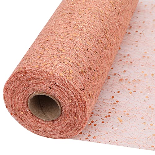 Trimming Shop 11 Inch x 27 Yards Sequin Tulle Fabric Roll Tulle Mesh Fabric for DIY Tutu Skirt Wedding Decoration, Xmas Tree - Image 2