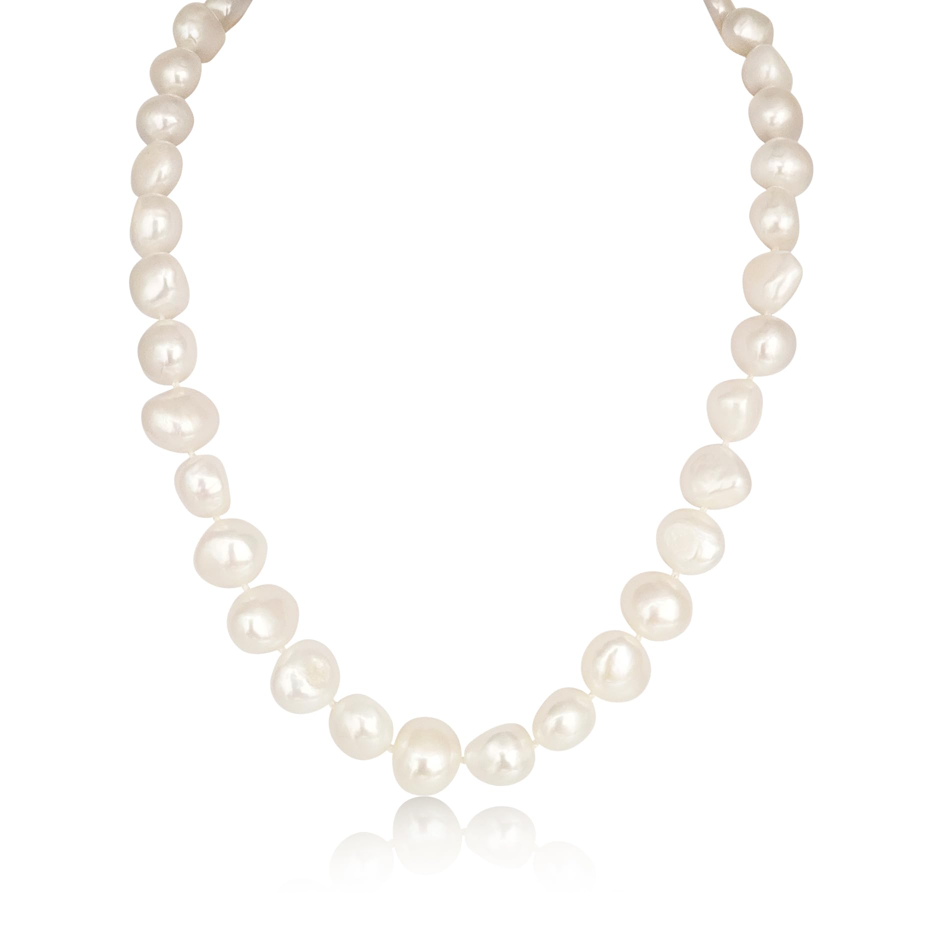 Collar perlas cultivadas barrocas 11-12 mm, 45 cm, plata 925
