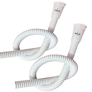 POLO STAR Waste Pipe 89 CM (35 Inch End To End) Super Flexible Heavy Duty PVC White Hose Pipe for Bathroom Wash Basin Kitchen Sink Heavy Duty 1 1/4
