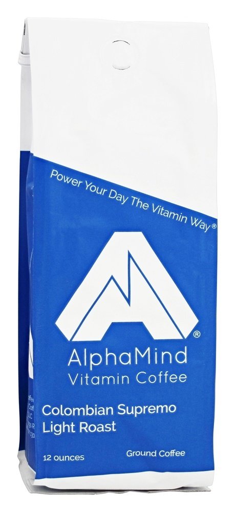 AlphaMind Vitamin Coffee Colombian Supremo - The Best Light Roast Coffee With Added Vitamins and Minerals