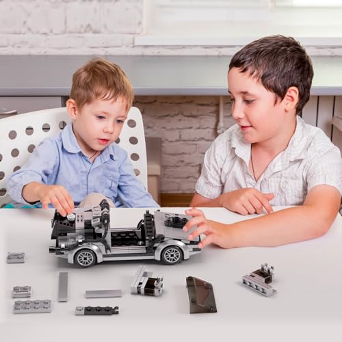 Latephiy Future Delorean Building Kit, BTTF Time Machine Car Building Set, Classic 80s Movie Collectibles, Great Gifts and Toys for Fans (212 Pieces)