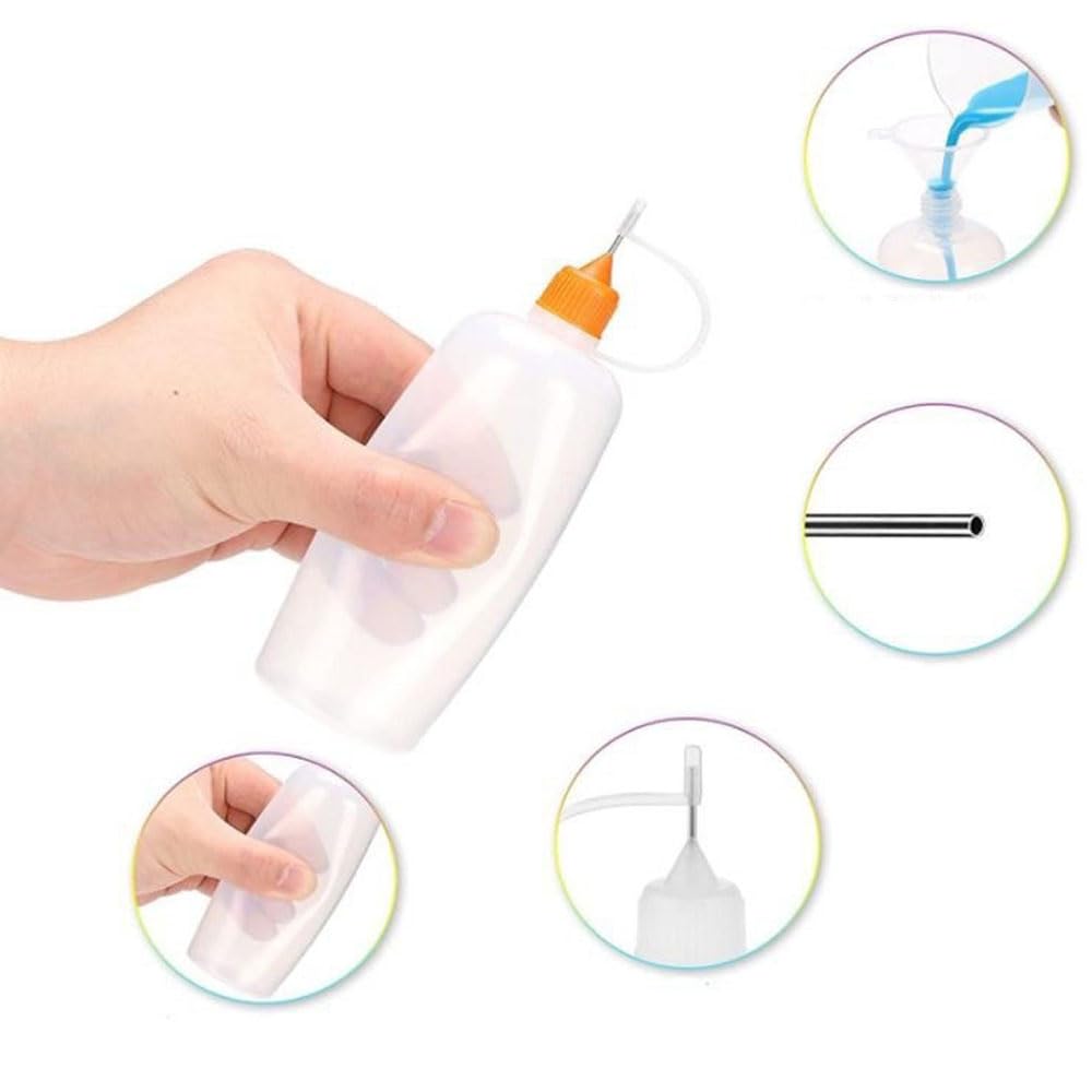100PCS 3ml-120ml Kunststoff Squeezable Nadel Nachfüllbare DIY Flaschen Auge Flüssigkeit Dropper Probe Tropfen Kann Tinte applikator Behälter Kleber Pigment öl Flüssigkeiten (Gemischtes Deckel,120ML)