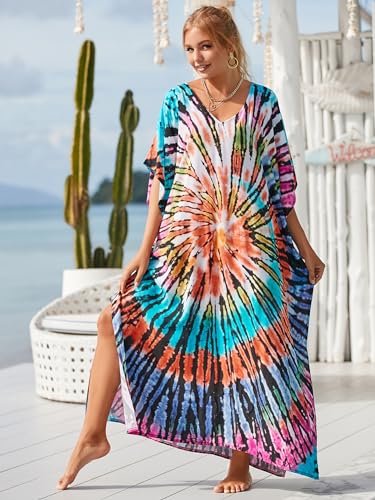 Image of Kaftan Dresses for Women Plus Size Bathing Suit Cover up Caftan Maxi Beach Dresses