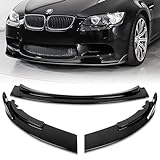 HK5 3 Pieces Front Bumper Lip Spoiler Splitter Side Body Kit Trim Protection Compatible with 2008-2013 BMW E90 E92 E93 M3, 2009 2010 2011 2012 (Painted Black)