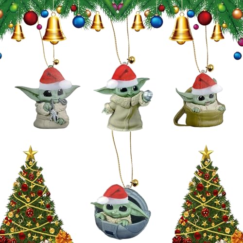 Baby Yoda Weihnachtskugel Aus Glas - Handbemalter Star Wars Christbaumschmuck Von Sereno X Sikora