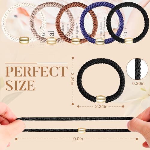 Image of Hair Ties No Damage - 20PCS Ponytail Holders - Elastic Hair Ties for Thick Hair - Braided Hair Bands for Women Girls's Hair - Classic Dinner