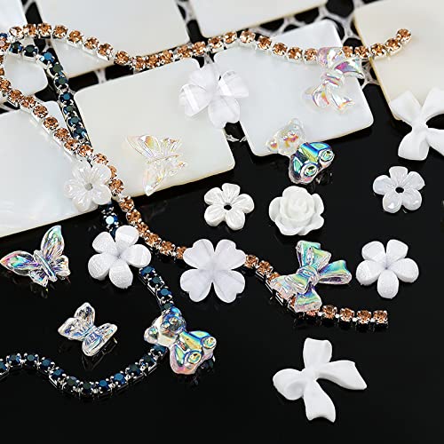 3D Acrylic Butterfly White Flowers Bear Nail Charms Cute Nail Charms Mixed Starry Ab Crystal Nail Rhinestones Multi Sizes Crystal Gems Stones For Nail Art Diy Jewelry Accessories Crafting #TOP3