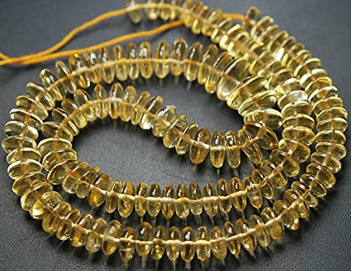 Citrine naturelle perles de coupe allemande pour créer des bijoux lumineux