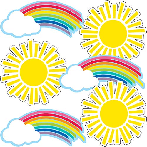 Schoolgirl Style - Hello Sunshine | Rainbows & Suns Colorful Cut-Outs | 36pcs