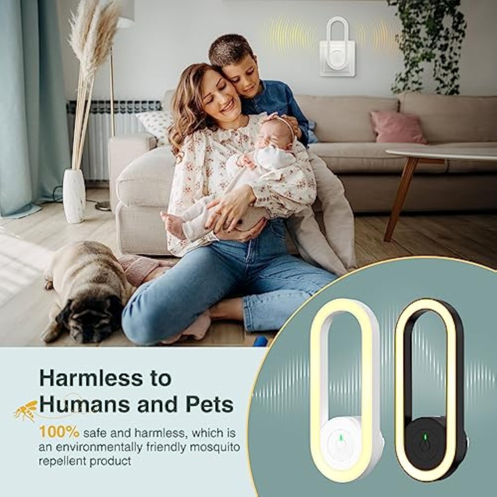 Ultrasonic Indoor Mosquito Repellent Lamp with Night Light