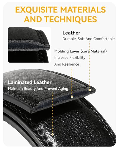 CHAOREN Ledergürtel Herren, Herren Gürtel Leder 32mm für Anzug, Anzuggürtel Verstellbare mit Abnehmbarer Schnalle