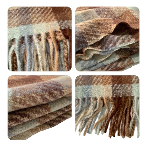Scarf for Women Plaid Scarf Bulk Cashmere Feel Warm Soft Winter Scarves Lightweight Shawl Wraps4