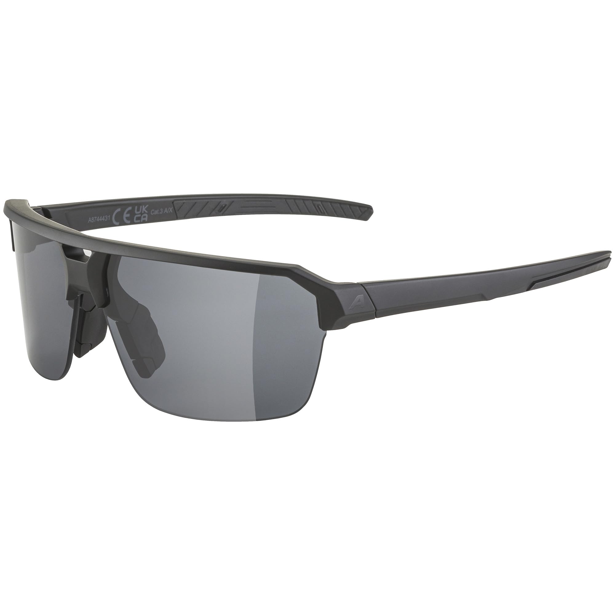 ALPINA SWIFT HR, Sportbrille für Erwachsene, black matt, One Size, 100% UV-A-, UV-B- und UV-C-Schutz