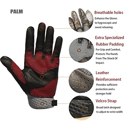 New Full Finger Workout Gloves,Gym Fitness, Weight Lifting Wrist Wraps Genuine Leather Palm Protection & Strong Grip,Quality Breathable Comfort Gloves,Cycling, Pull Ups,Cross Training for Men & Women
