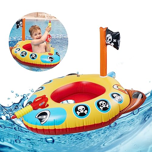 Aufblasbare Piratenschiff-Luftmatratze für Kinder mit Wasserpistole -...