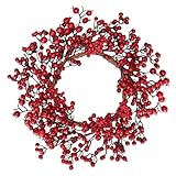 BINFEN 16 Inch Red Berry Christmas Wreath for Front Wreath Xmas Winter Window Wreath for Farmhouse Wall Decorations