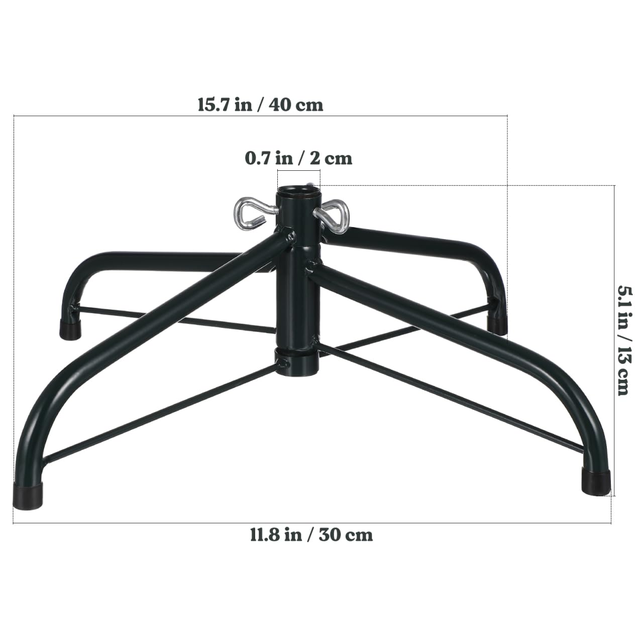 BESPORTBLE Supporto per albero di Natale in metallo, base in ferro verde con viti, 15. 72 x 15. 72 x 4. 95 pollici, supporto di ricambio per piccoli alberi di Natale