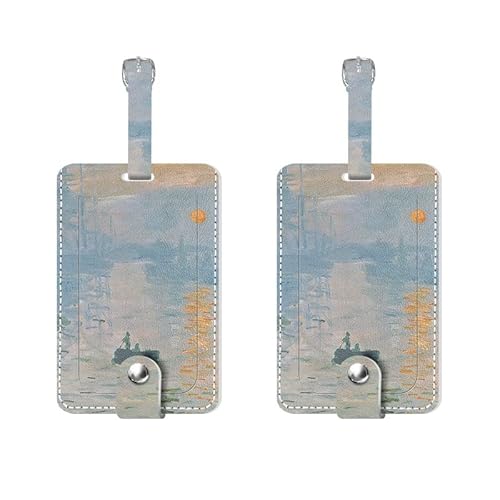 Wit & Work 2 Pack Etiquetas para Equipaje de Protección de Privacidad, Etiquetas de Viaje para Equipaje, Etiquetas Antipérdida para Equipaje con Tarjeta de Visita Personalizada, Impression Sunrise Cover
