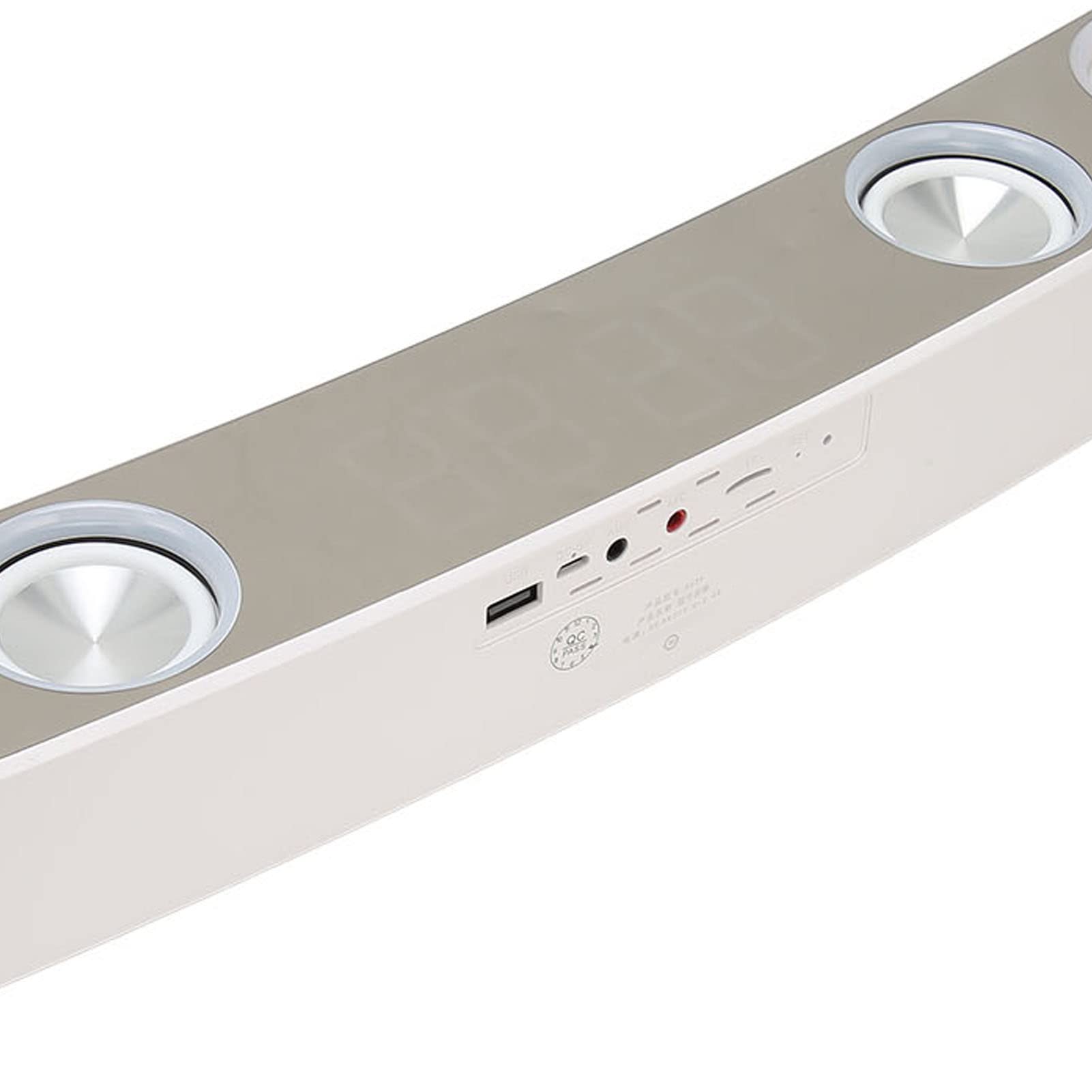 Bt Altoparlanti per Computer per Monitor Desktop, Altoparlante per Computer Subwoofer Hifi, Altoparlante da Gioco per PC RGB Dinamico con Radio FM Sveglia 13 Tasti Meccanici(Bianco)