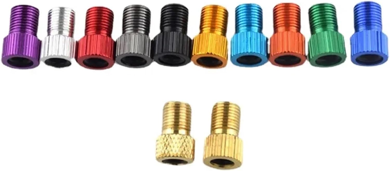 4PCS Aluminum Alloy Bike Valve Adapter Convert Presta To Schrader Valve Bicycle Pump Air Nozzle Tube Tools Bicycle Accessories(4PCS SILVER)