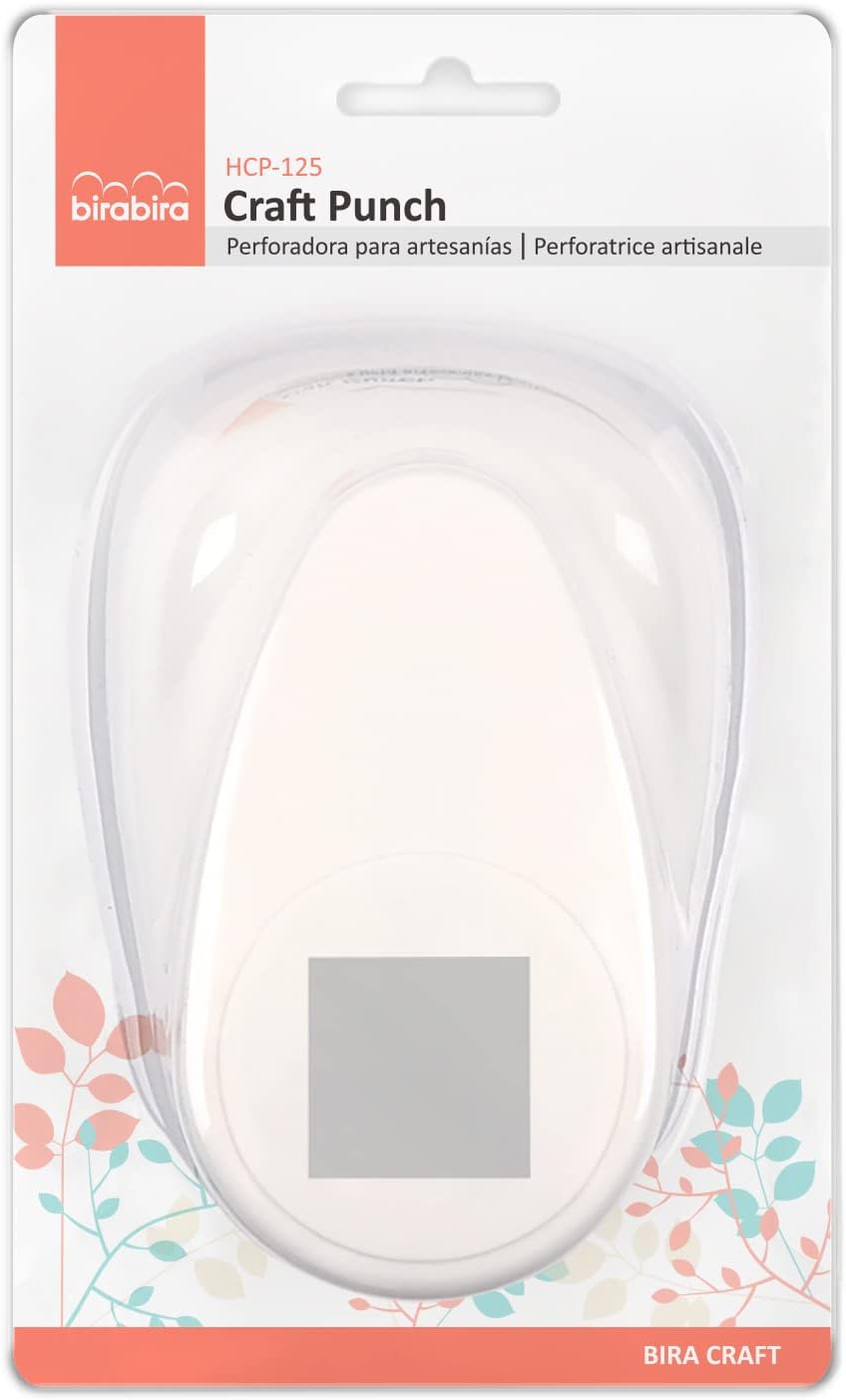 Bira Craft 1 3/4 x 1 3/4 inch Square Lever Action Craft Punch for Paper Crafting Scrapbooking (2.5 inch Square Measured diagonally)