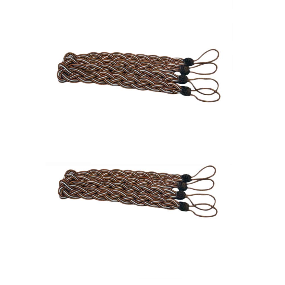 Dada Coffee Curtain Rope Tiebacks Curtain Tieback Holdback Curtain Tie Back Clips Holder Window Decorative Holdbacks,2 Pairs (Coffee)