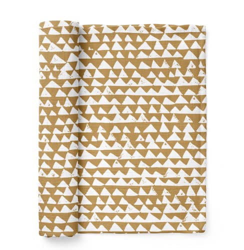 Image of Mini Wander Swaddles for Newborns Muslin Swaddle Blankets - Breathable Soft Gender Neutral Receiving Blanket Baby Essentials | 47 x 47 Cotton - (Mountains (Honey Gold))