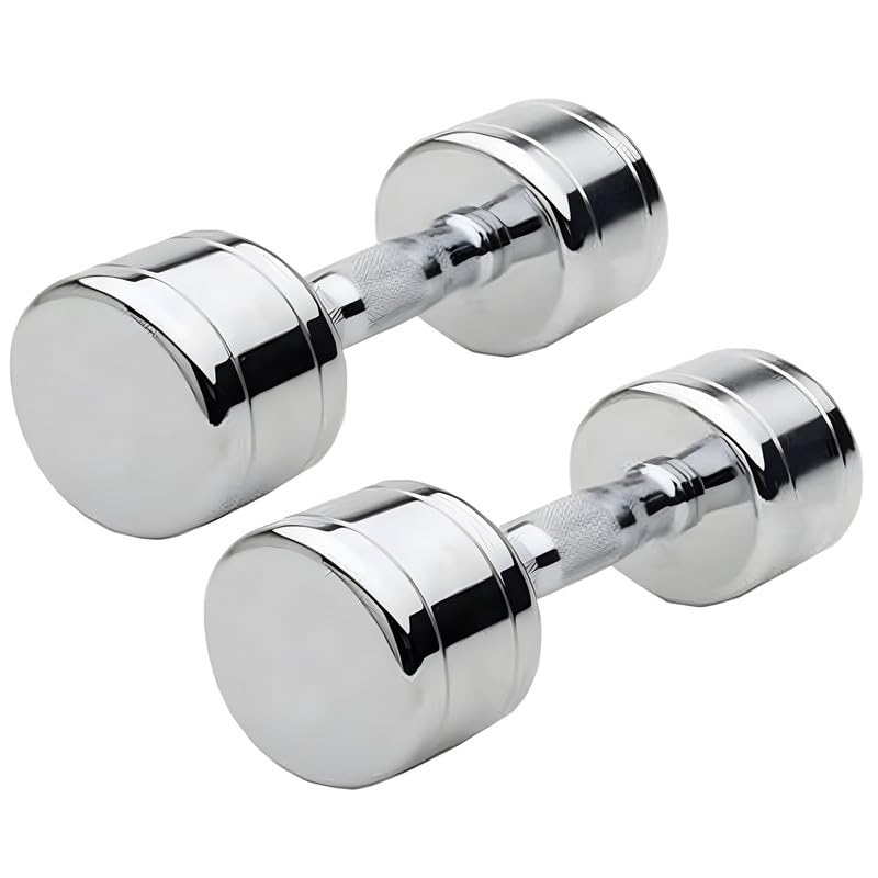 Image of Dumbbells Set for Home Gym Cast Iron Stainless steel Dumbbells set for Home Workout Steel round dumbbells for fitness dumbells Gym Kit (8.00, Kilograms)